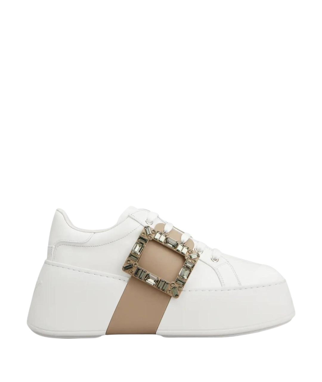 ROGER VIVIER Белые кожаные кроссовки, фото 1