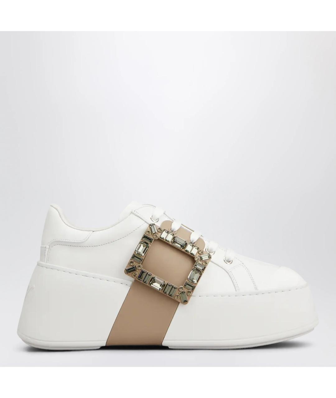 ROGER VIVIER Белые кожаные кроссовки, фото 3