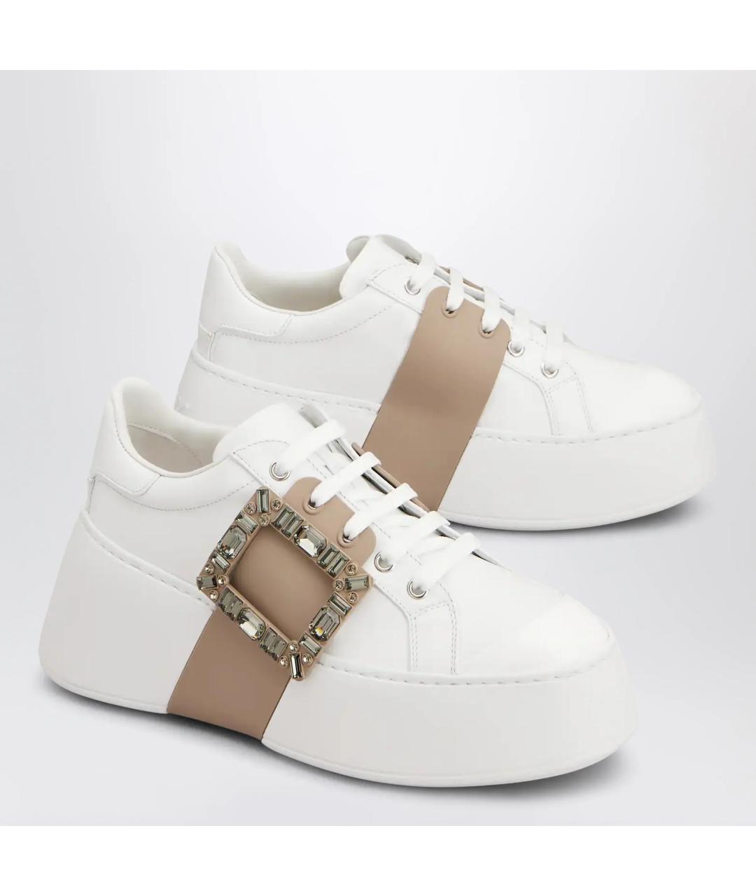 ROGER VIVIER Белые кожаные кроссовки, фото 2