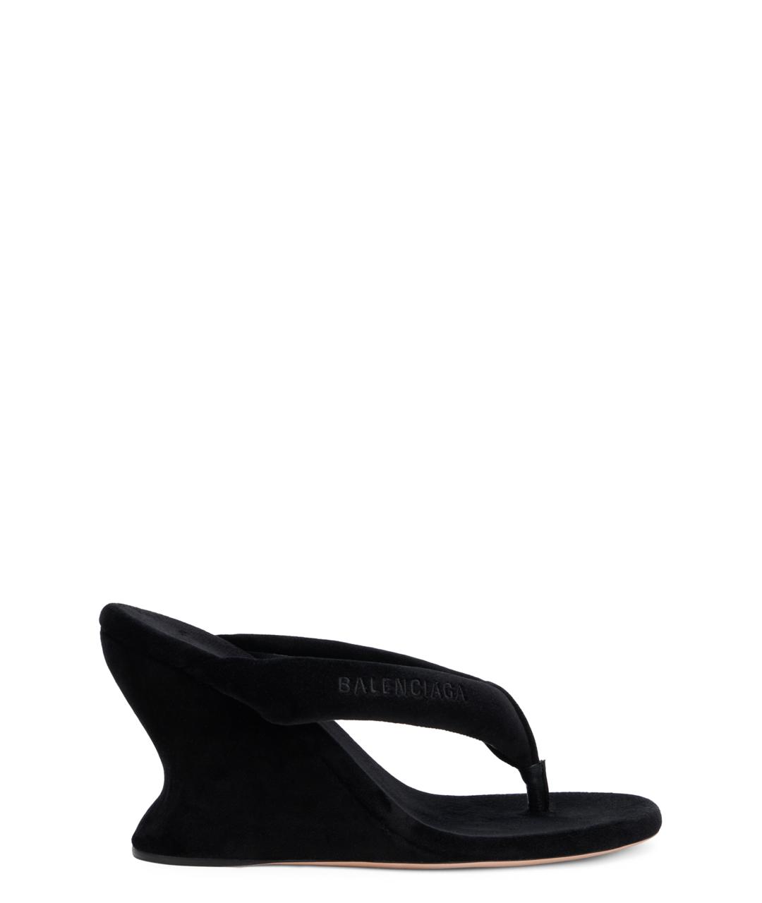 BALENCIAGA Черные текстильные мюли, фото 1