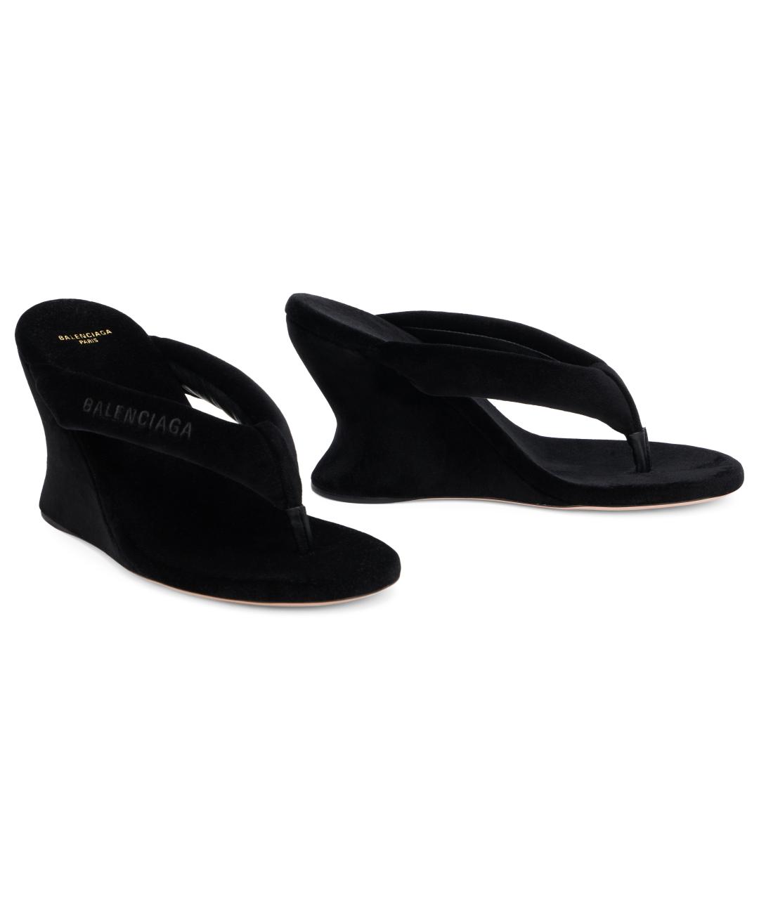 BALENCIAGA Черные текстильные мюли, фото 3