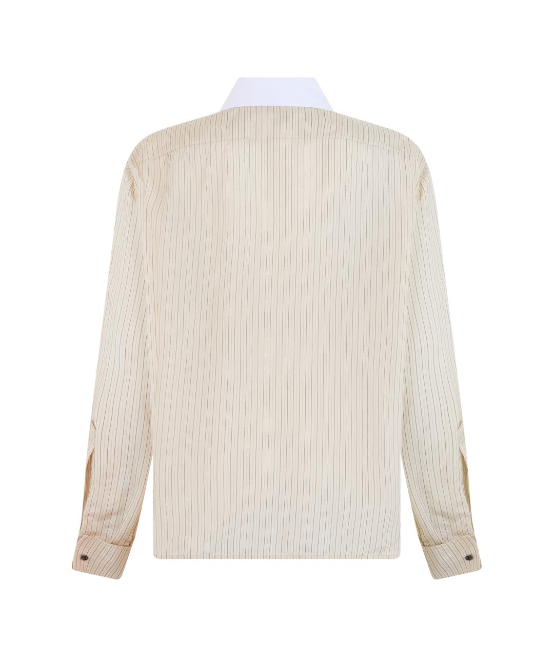 BOTTEGA VENETA Бежевая вискозная рубашка, фото 2