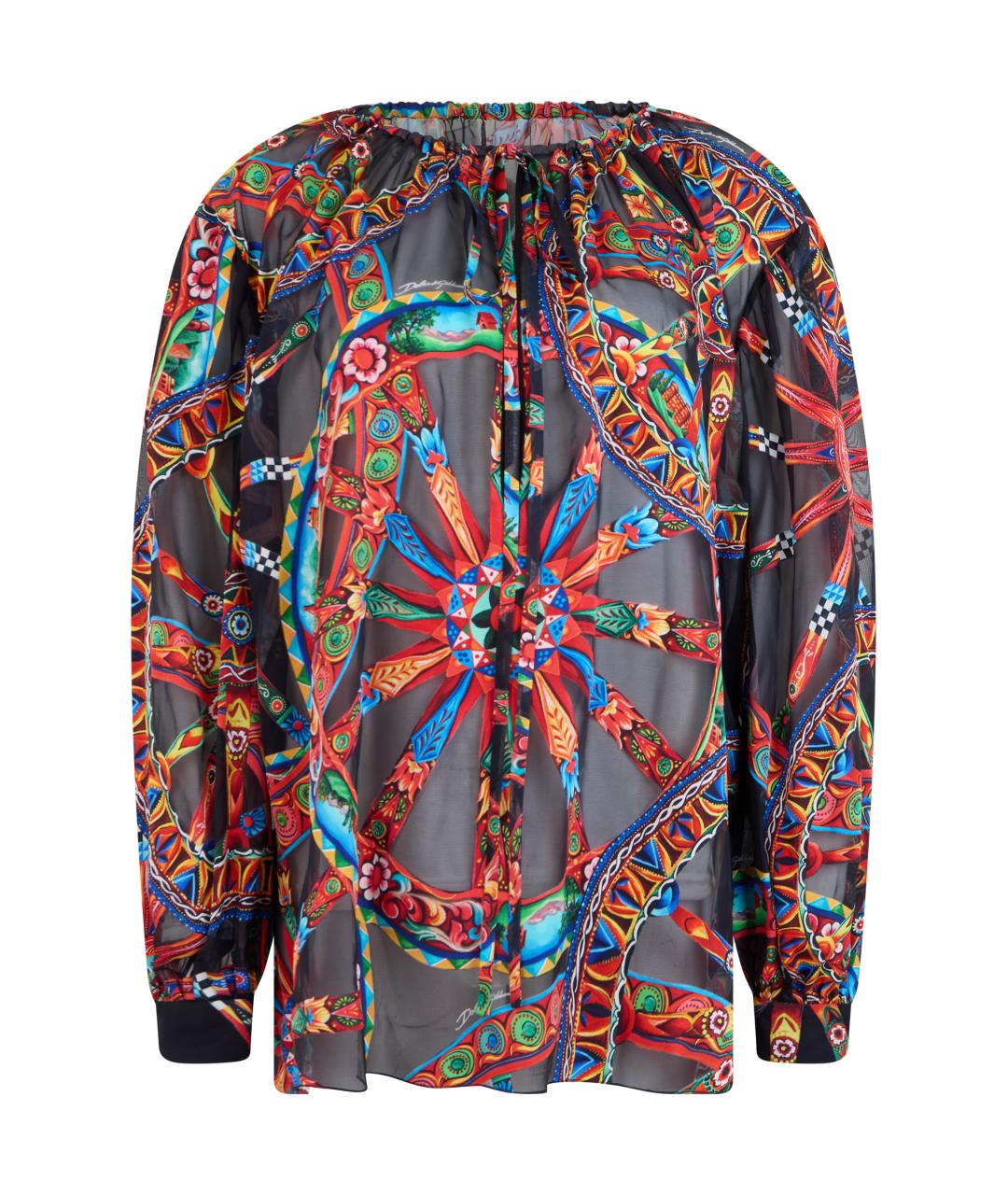 DOLCE&GABBANA Мульти шелковая блузы, фото 1