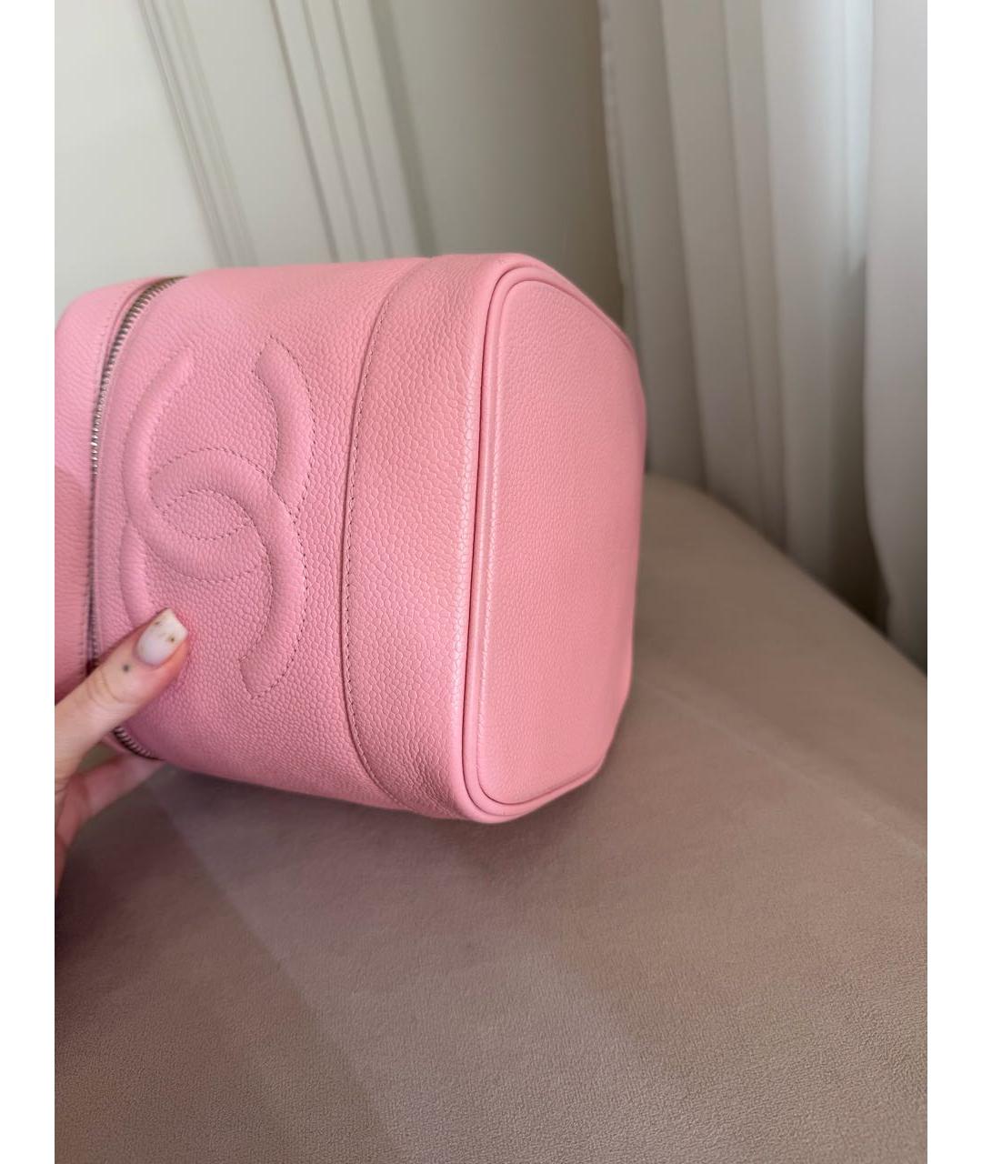 CHANEL Розовая кожаная сумка с короткими ручками, фото 7
