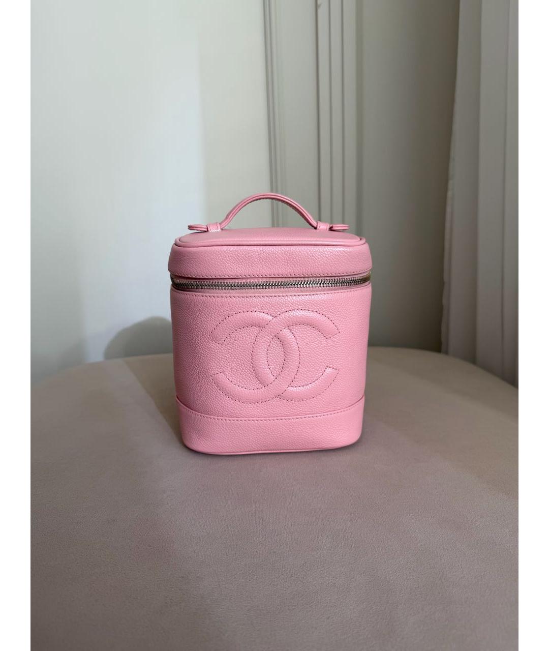 CHANEL Розовая кожаная сумка с короткими ручками, фото 9
