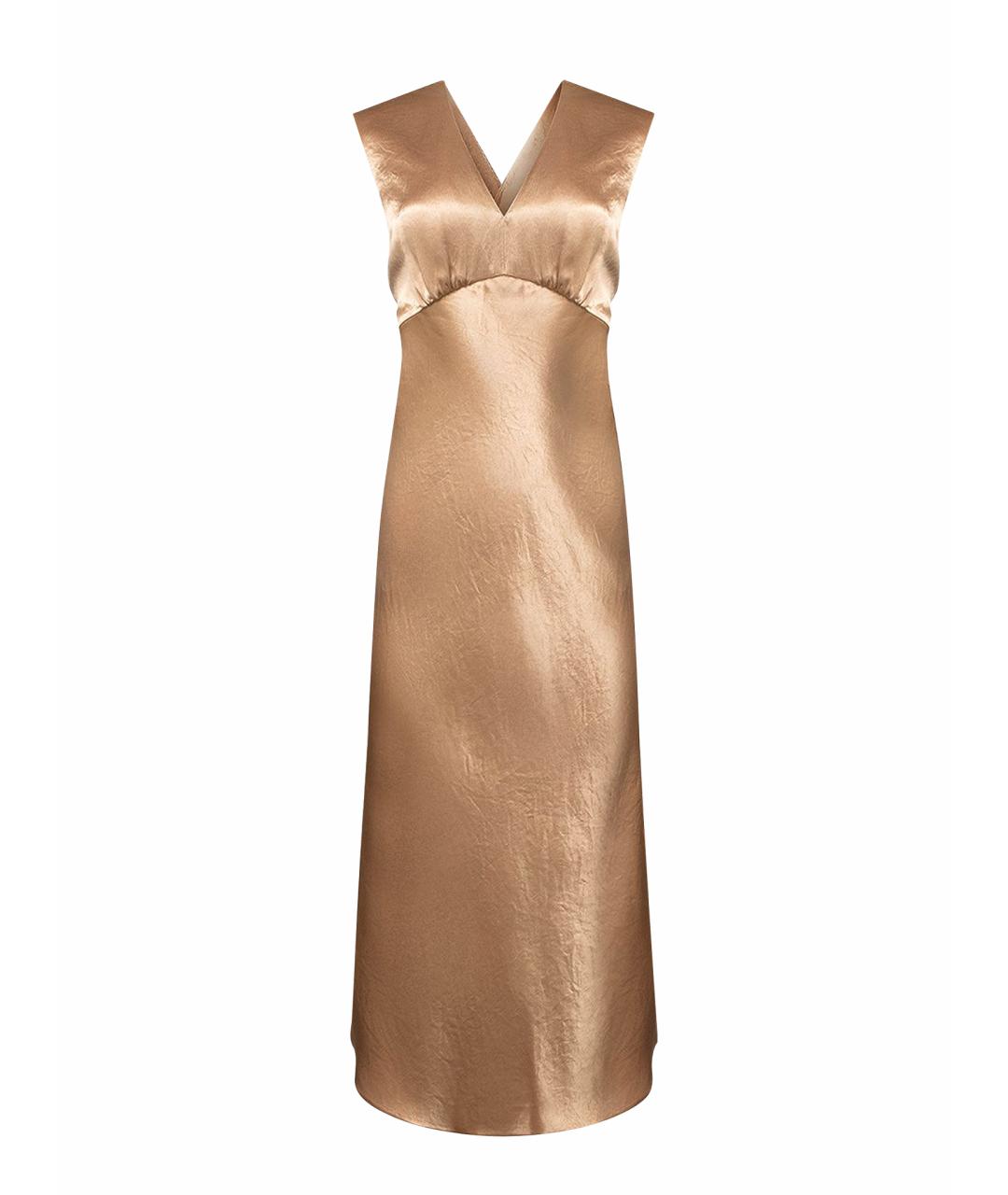 'S MAX MARA Золотое полиэстеровое коктейльное платье, фото 1