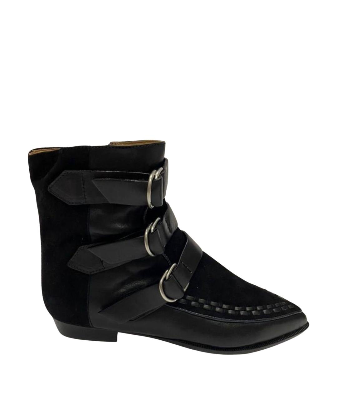 ISABEL MARANT Черные кожаные ботильоны, фото 1