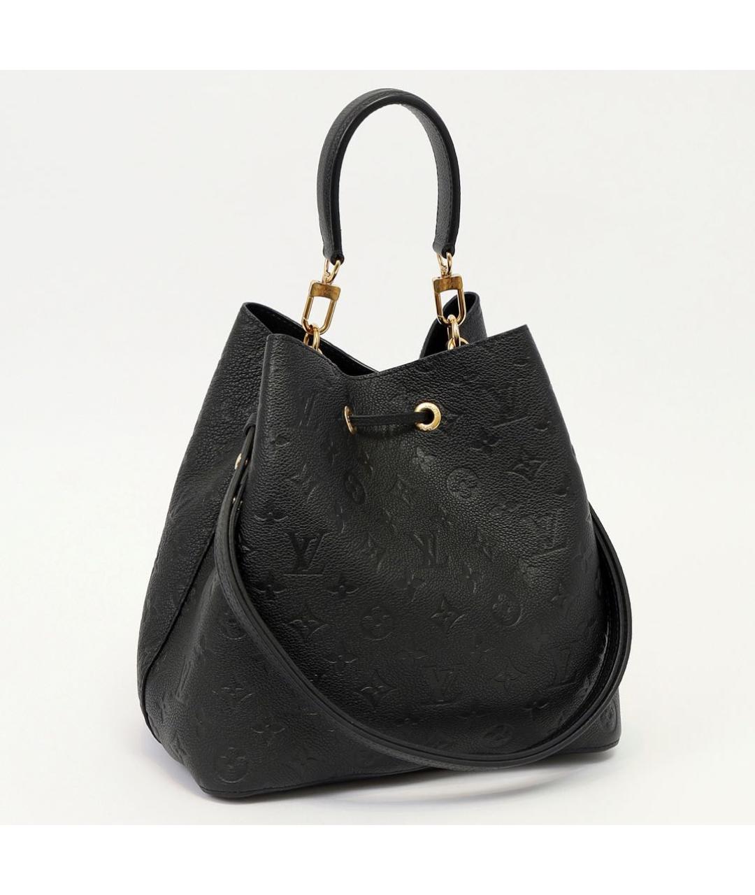 LOUIS VUITTON Черная кожаная сумка через плечо, фото 3