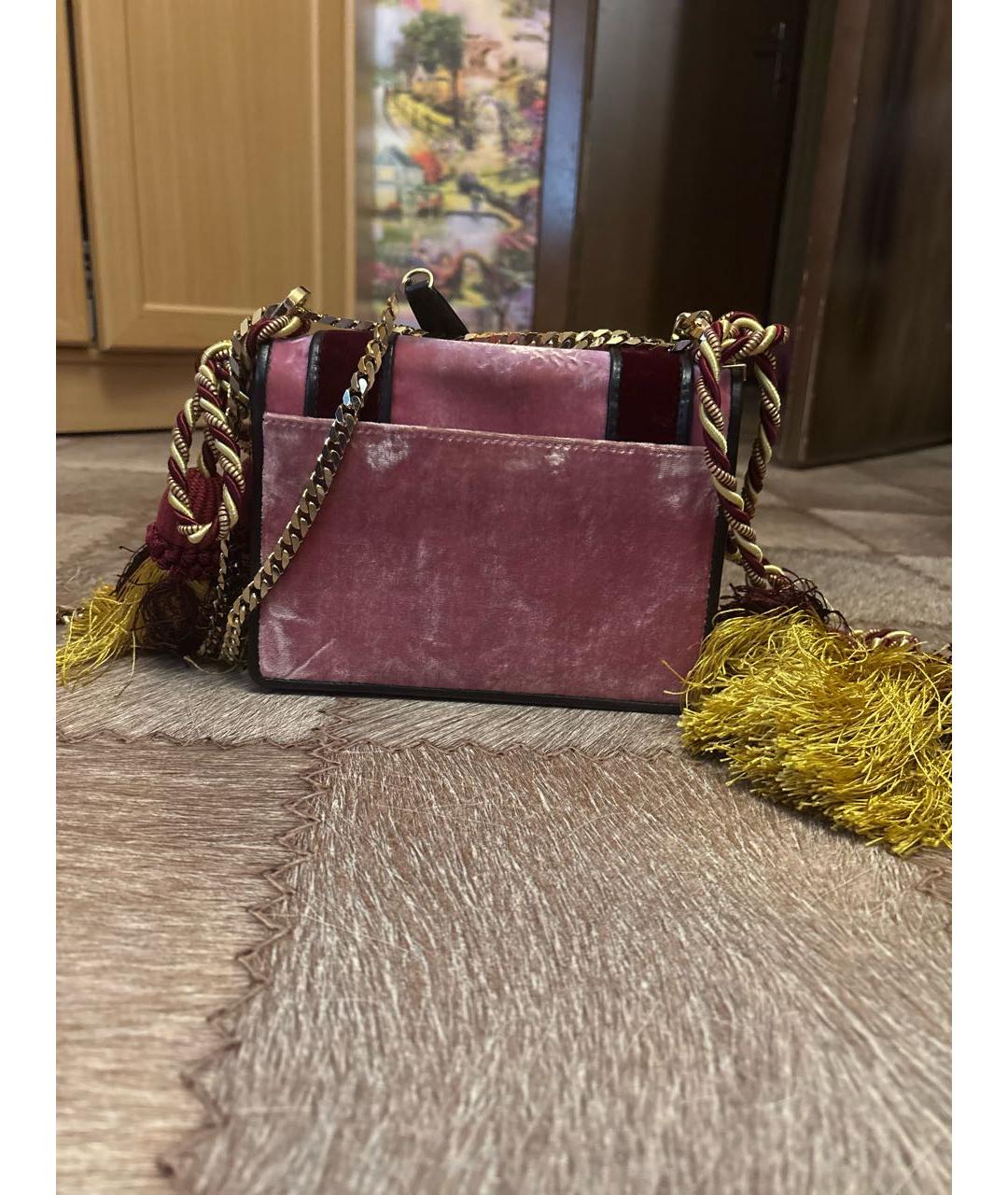 DSQUARED2 Коралловая бархатная сумка через плечо, фото 3