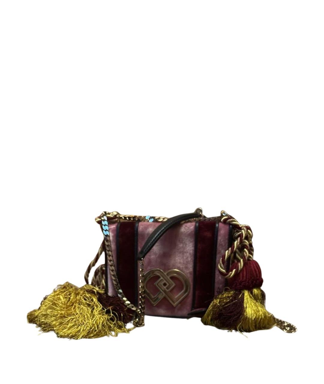 DSQUARED2 Коралловая бархатная сумка через плечо, фото 1