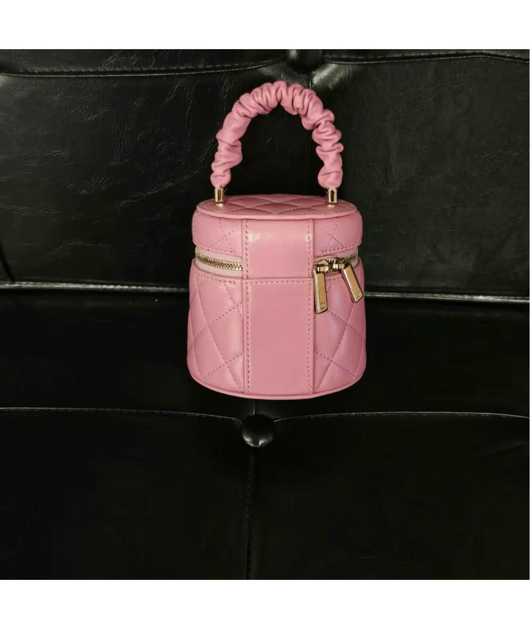 CHANEL Розовая кожаная сумка с короткими ручками, фото 3