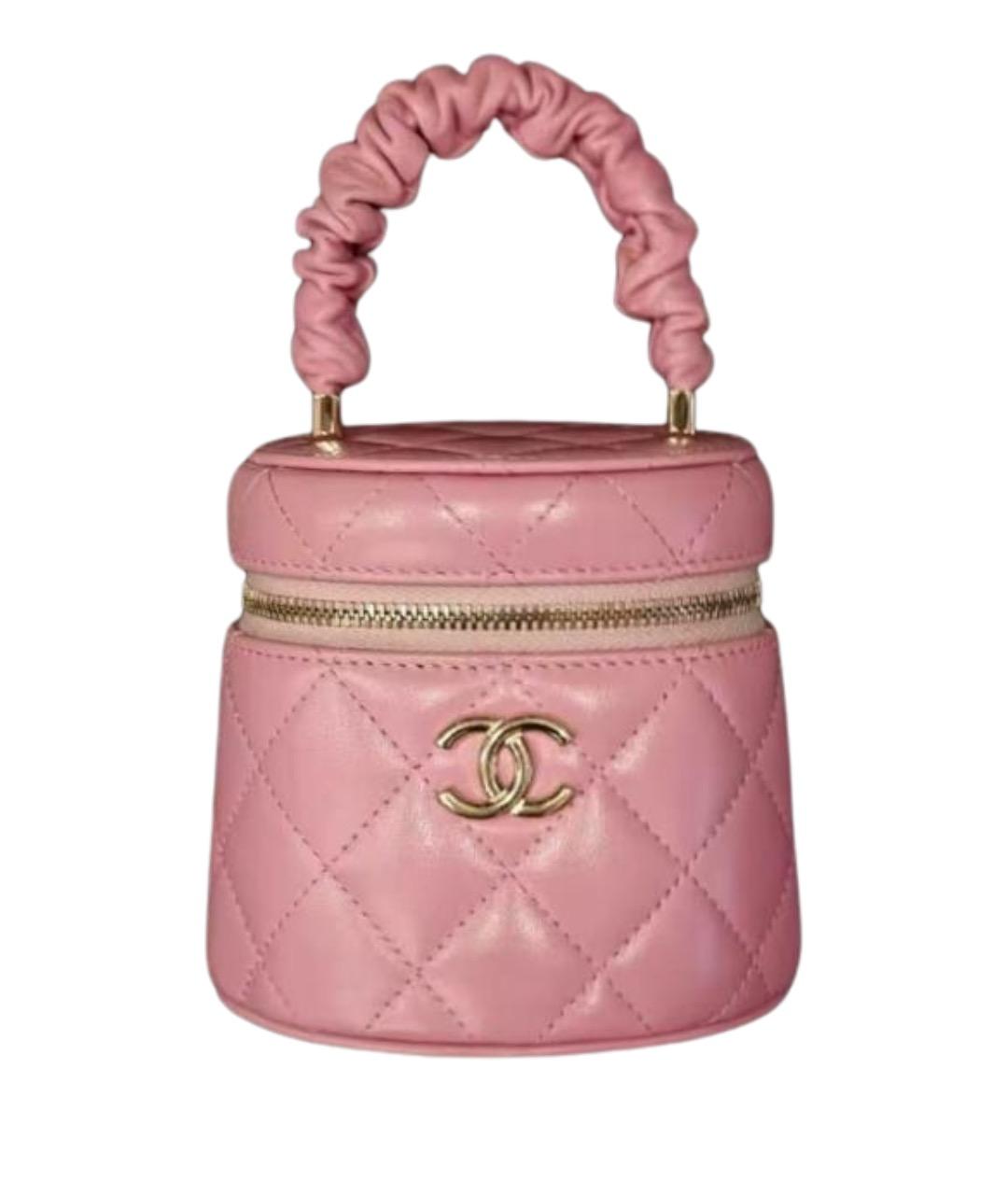 CHANEL Розовая кожаная сумка с короткими ручками, фото 1