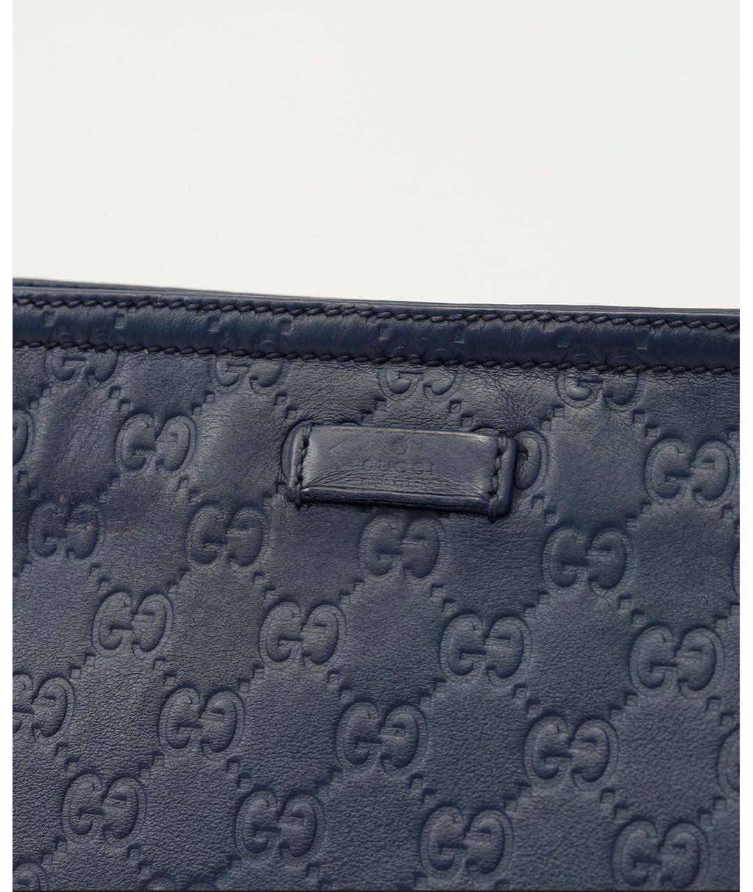 GUCCI Темно-синяя кожаная сумка на плечо, фото 5