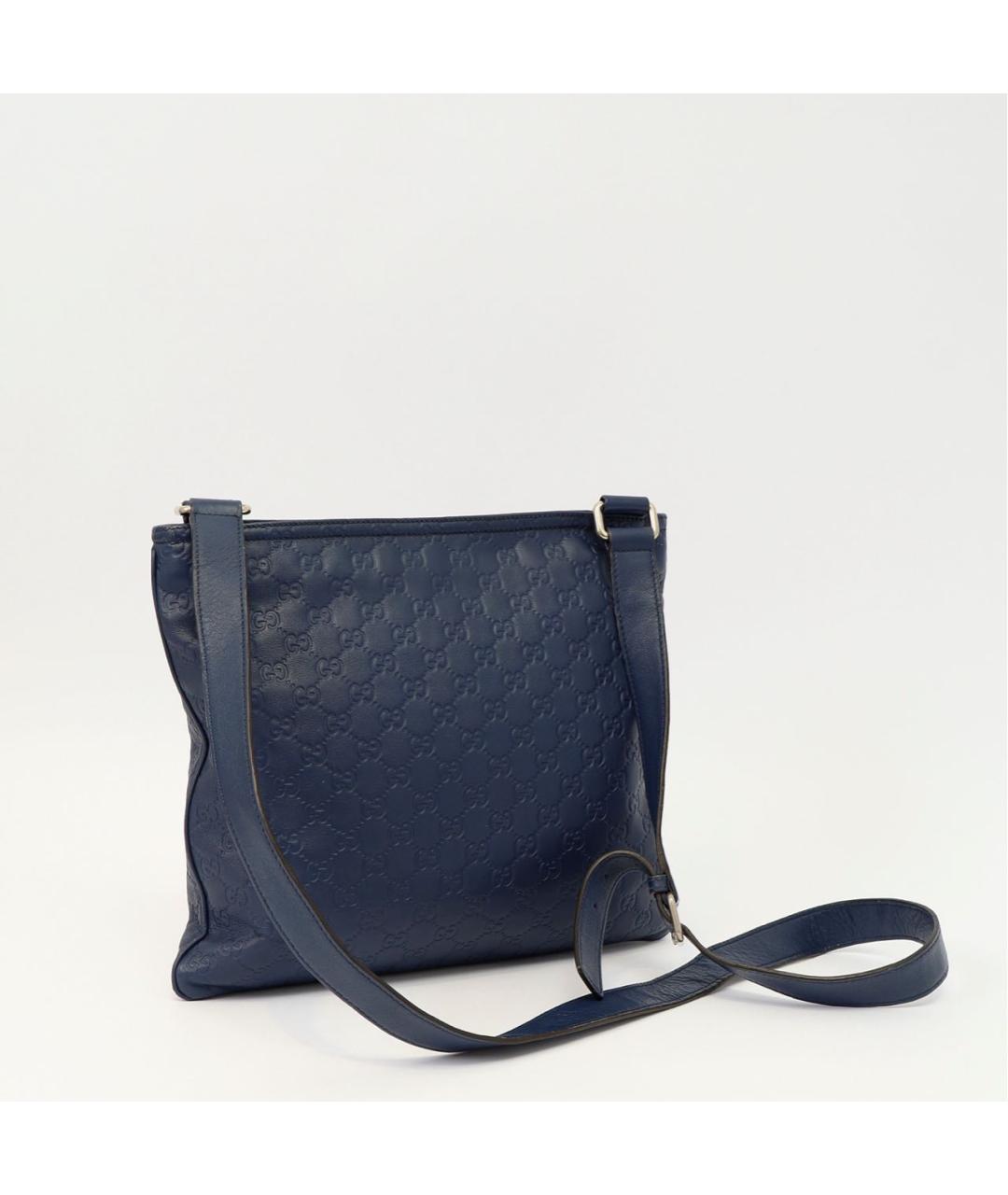 GUCCI Темно-синяя кожаная сумка на плечо, фото 3