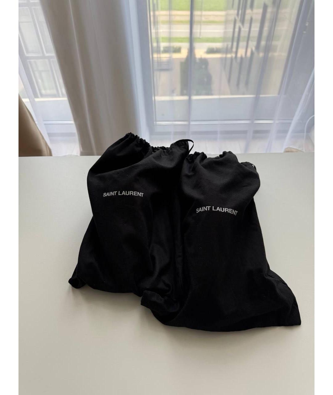 SAINT LAURENT Черные кожаные низкие ботинки, фото 6
