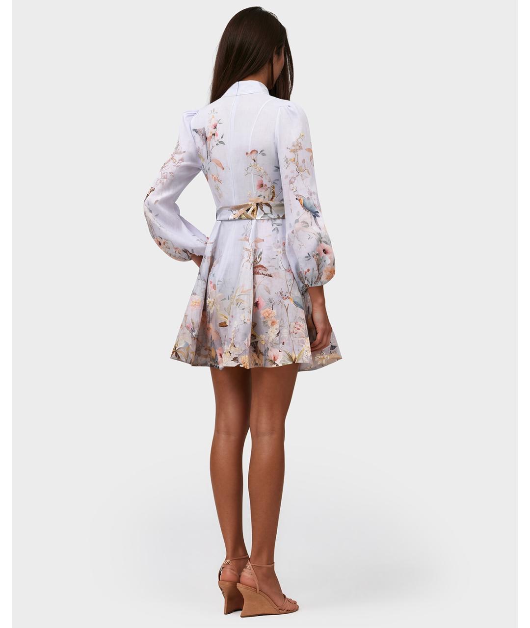 ZIMMERMANN Голубое льняное коктейльное платье, фото 4