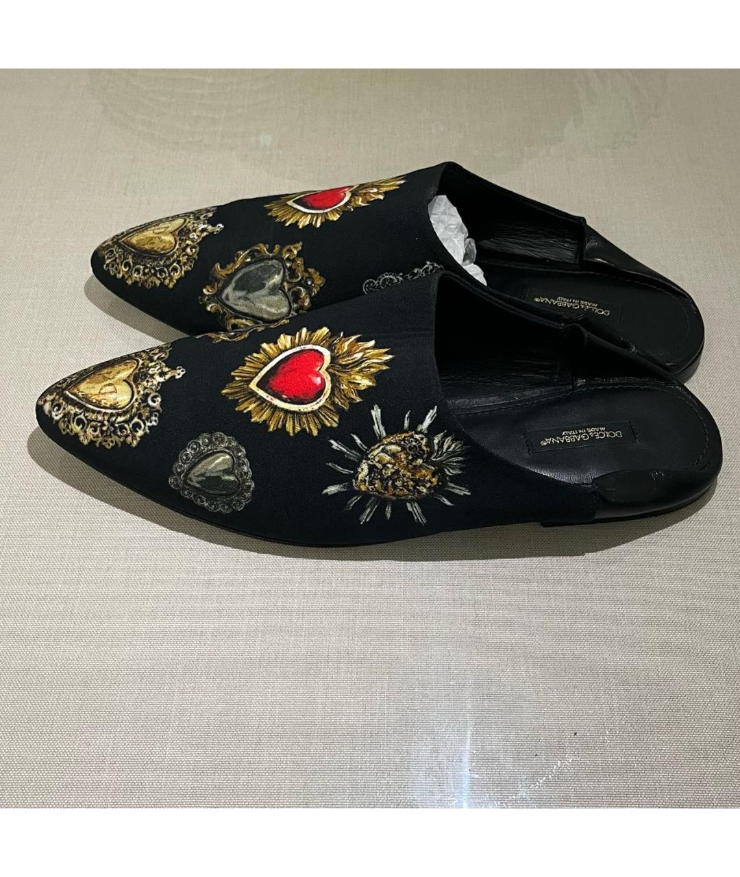DOLCE&GABBANA Черные текстильные мюли, фото 7