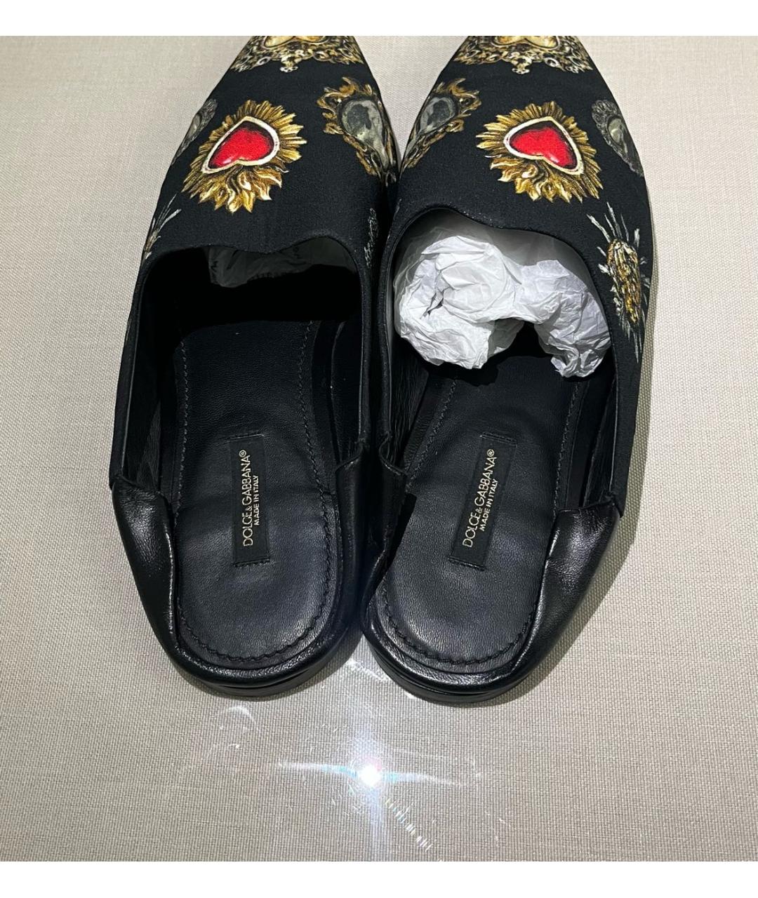 DOLCE&GABBANA Черные текстильные мюли, фото 3