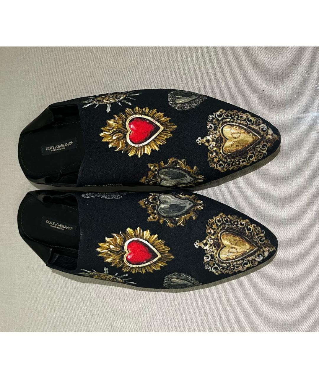 DOLCE&GABBANA Черные текстильные мюли, фото 2