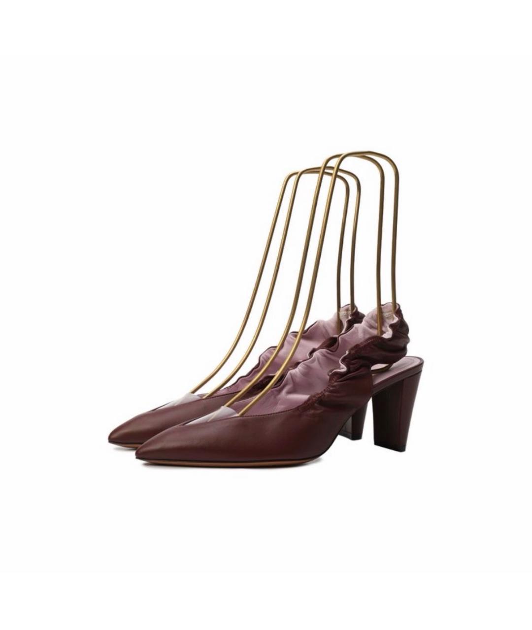 CELINE Бордовые кожаные туфли, фото 9