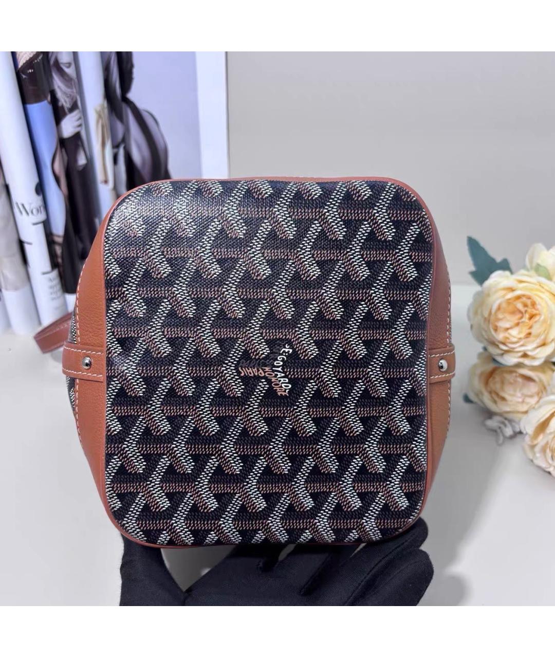 GOYARD Коричневая кожаная сумка через плечо, фото 4