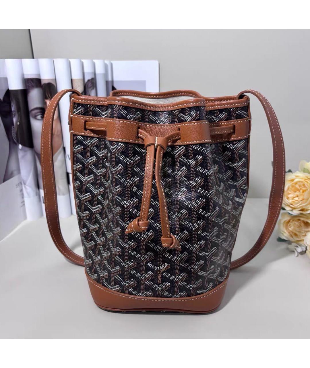 GOYARD Коричневая кожаная сумка через плечо, фото 6