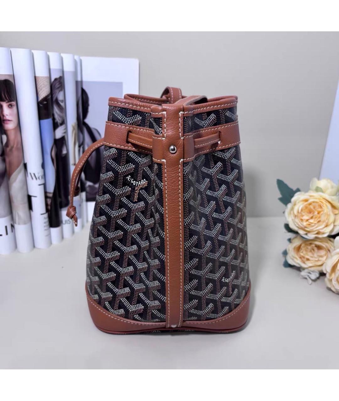 GOYARD Коричневая кожаная сумка через плечо, фото 3