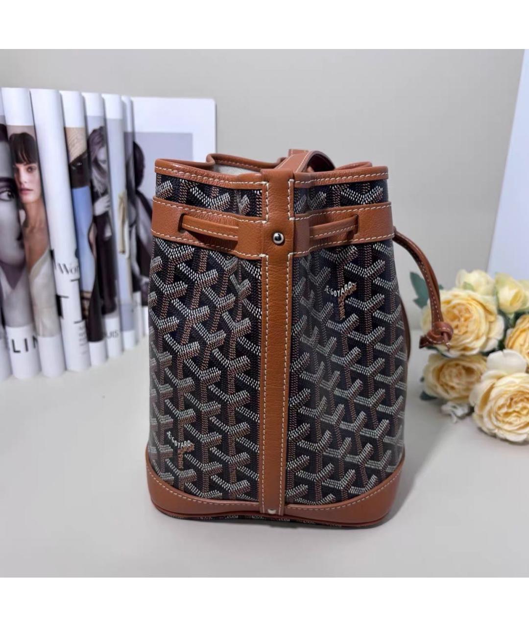 GOYARD Коричневая кожаная сумка через плечо, фото 2