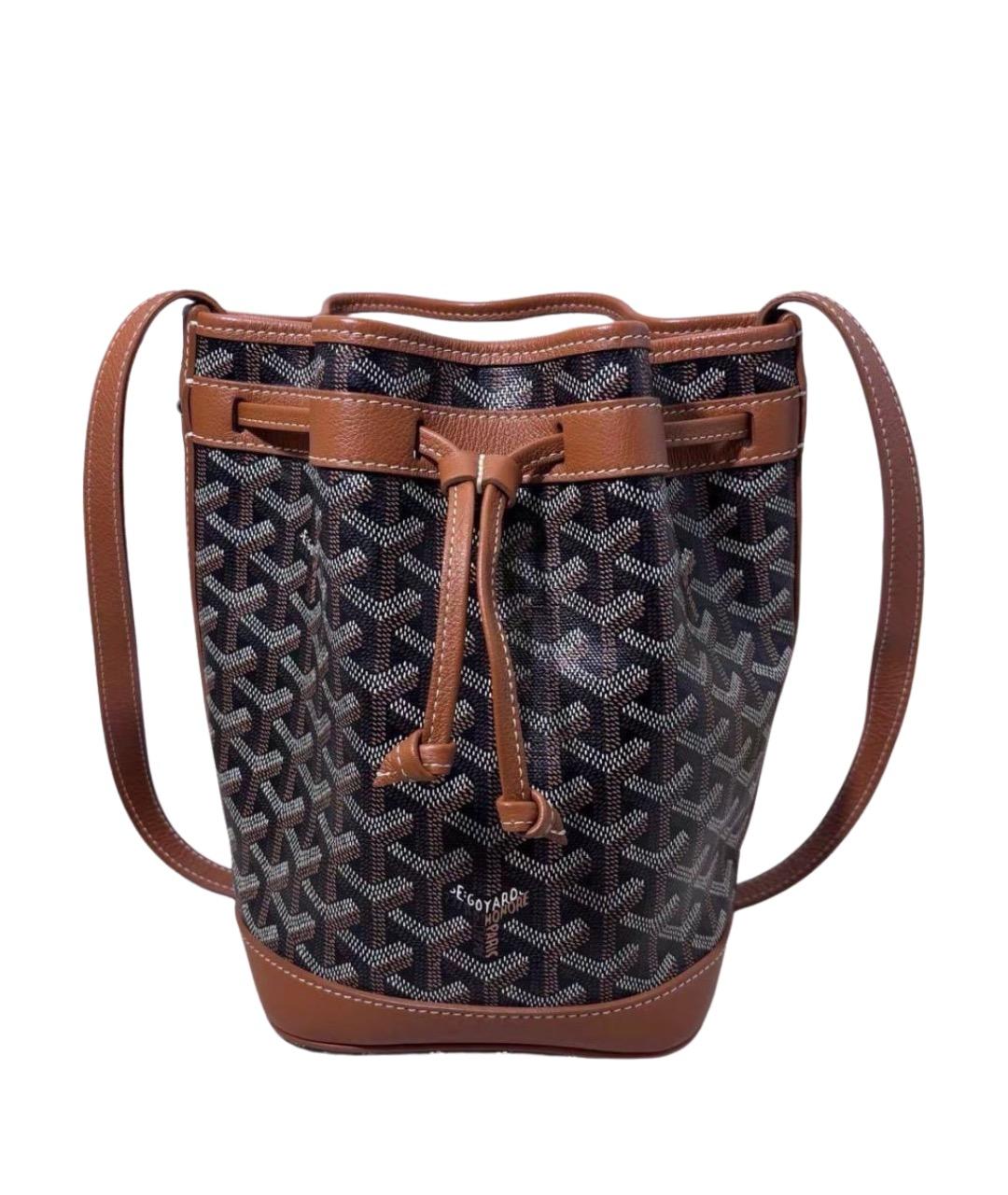 GOYARD Коричневая кожаная сумка через плечо, фото 1