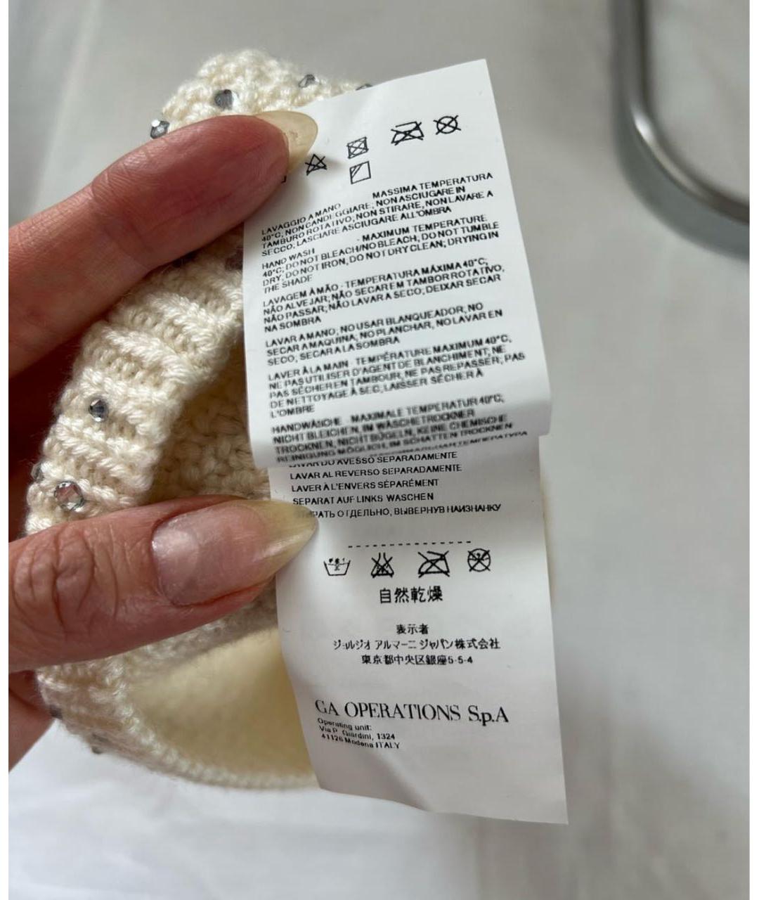 ARMANI JEANS Бежевая шерстяная шапка, фото 5