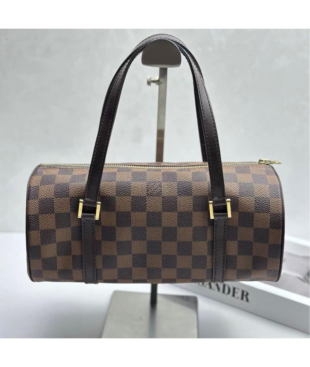 LOUIS VUITTON Коричневая кожаная сумка с короткими ручками, фото 2