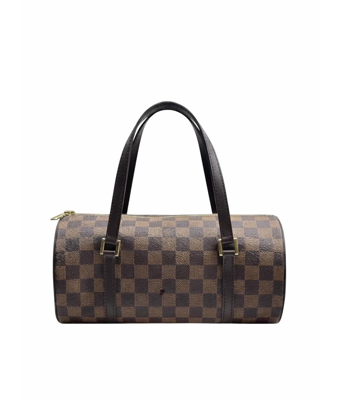 LOUIS VUITTON Коричневая кожаная сумка с короткими ручками, фото 1
