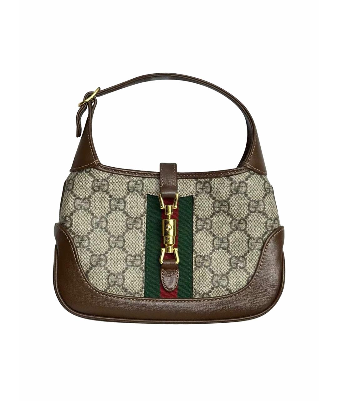 GUCCI Коричневая кожаная сумка через плечо, фото 1