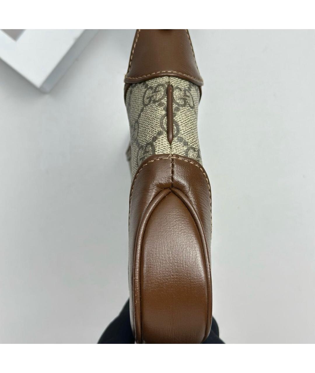 GUCCI Коричневая кожаная сумка через плечо, фото 5