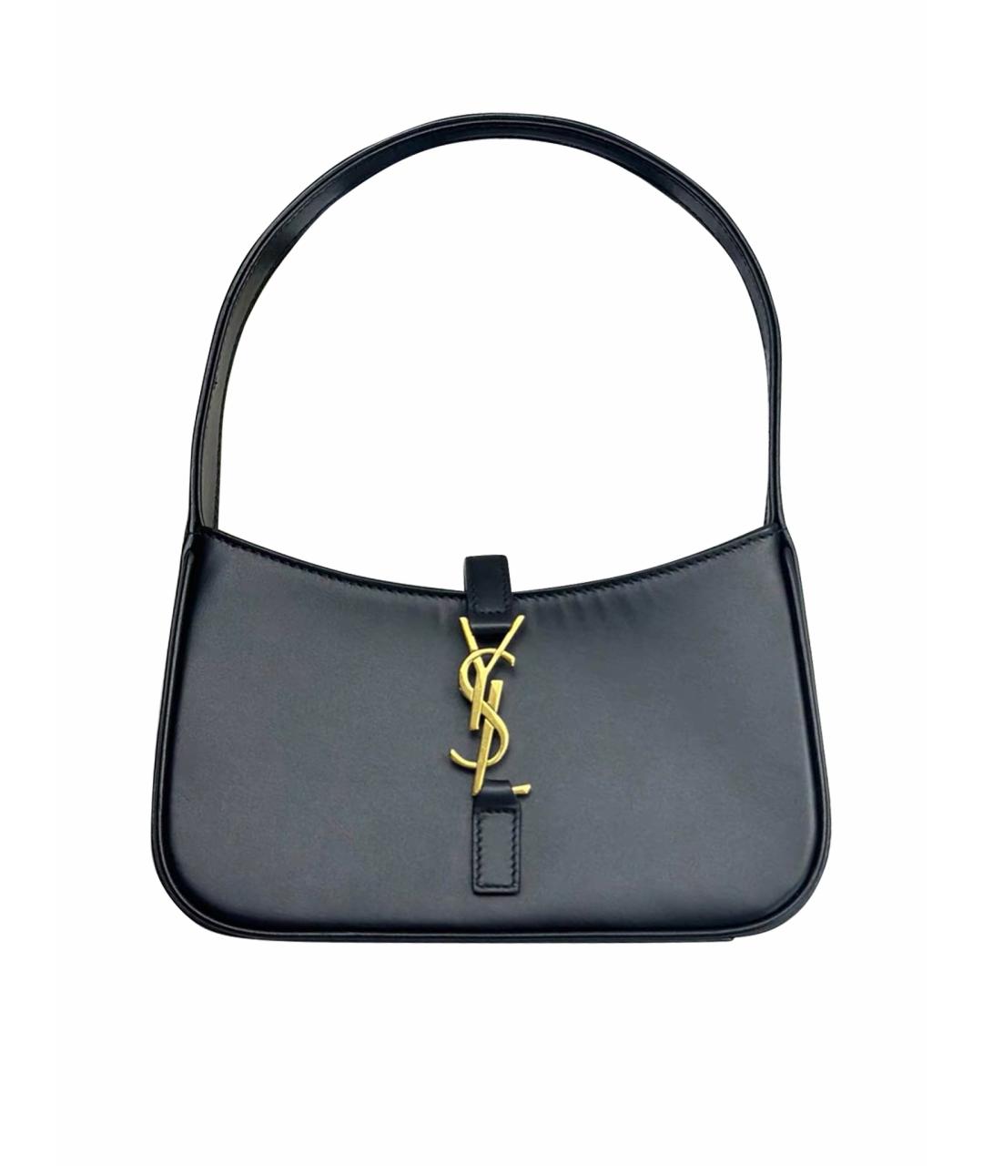 SAINT LAURENT Черная кожаная сумка с короткими ручками, фото 1