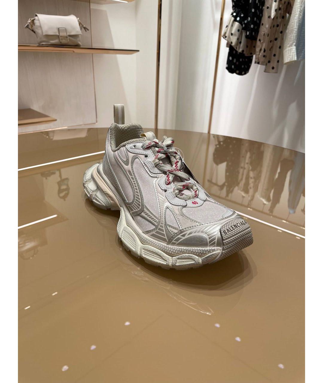 BALENCIAGA Бежевые текстильные кроссовки, фото 5