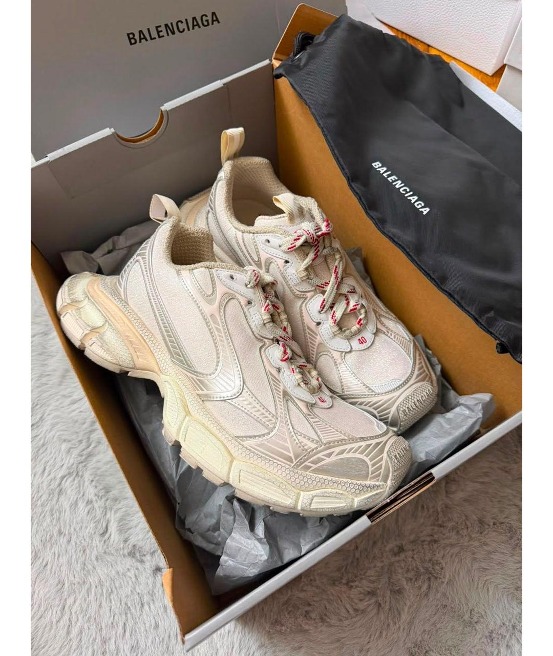 BALENCIAGA Бежевые текстильные кроссовки, фото 4