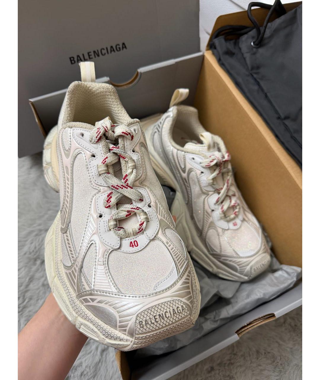 BALENCIAGA Бежевые текстильные кроссовки, фото 8