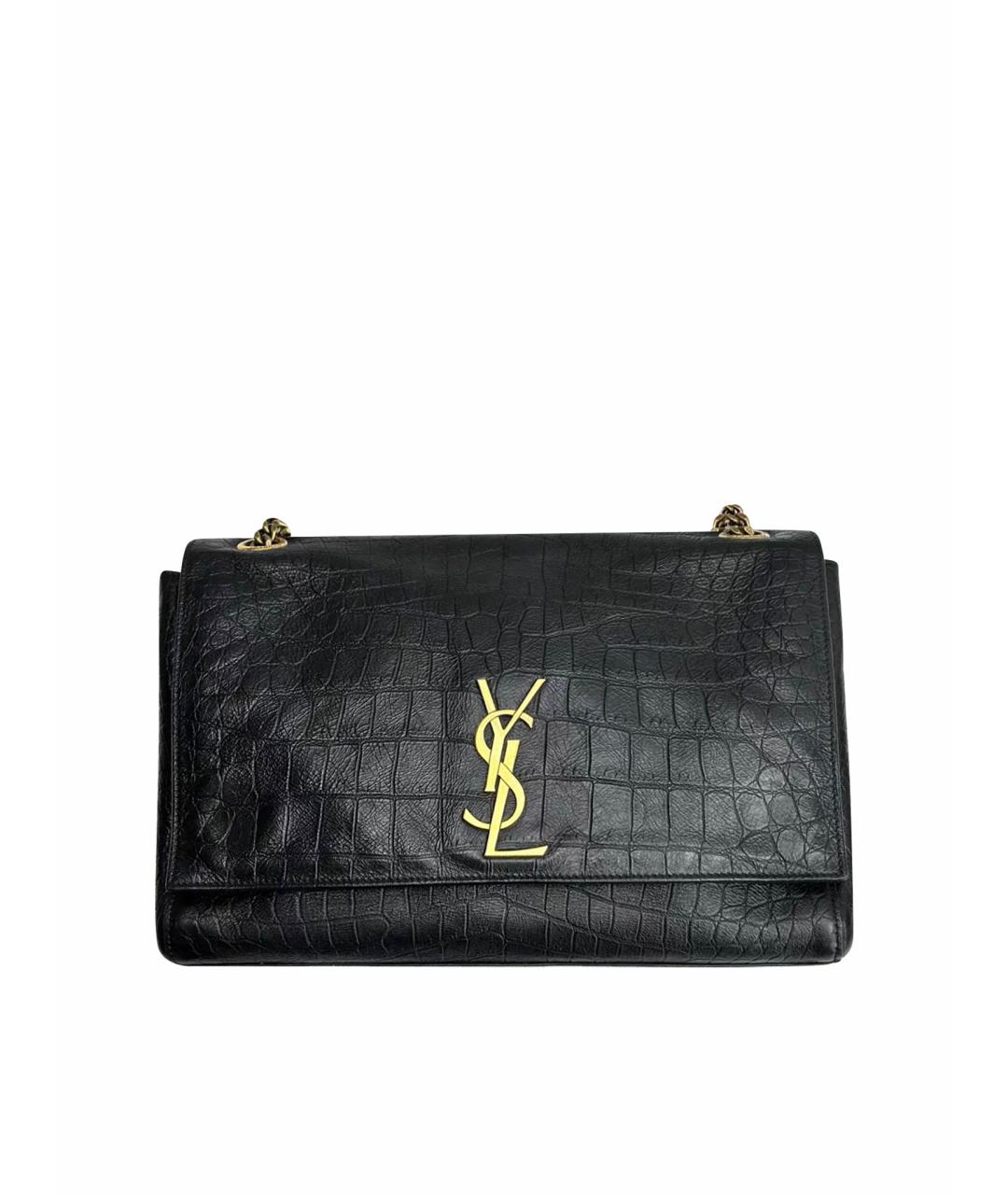 SAINT LAURENT Черная кожаная сумка через плечо, фото 1