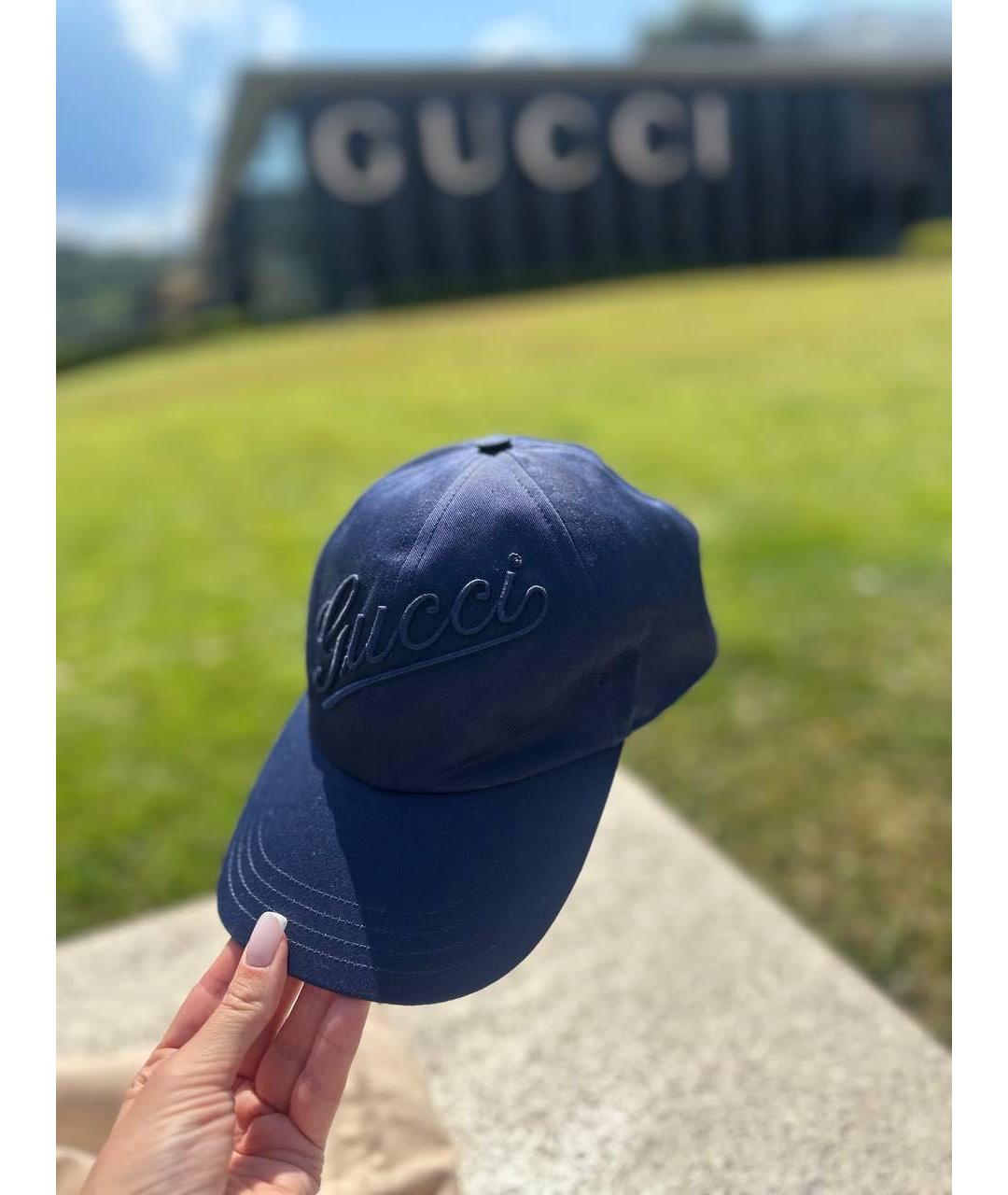 GUCCI Темно-синяя кепка, фото 4