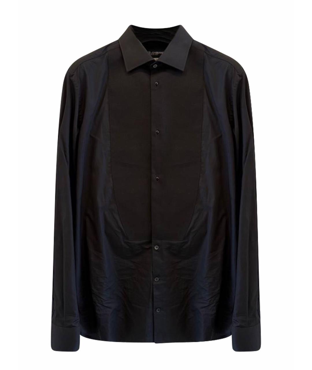 DOLCE&GABBANA Черная хлопковая классическая рубашка, фото 1