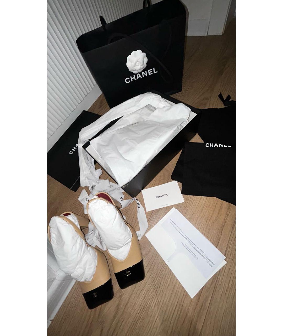 CHANEL Горчичные кожаные туфли, фото 5