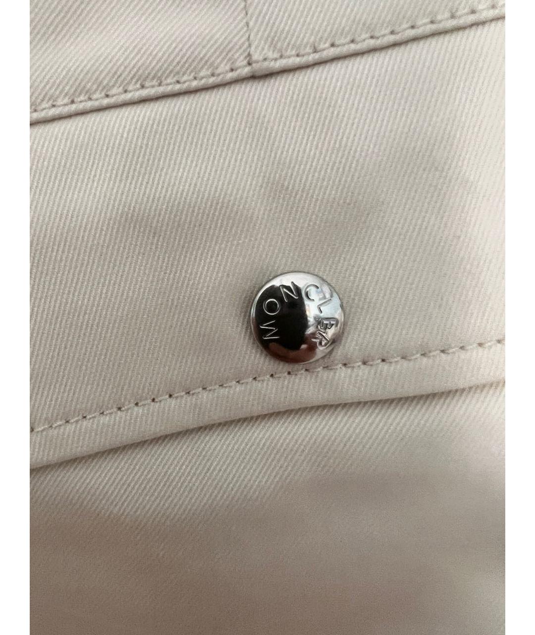 MONCLER Белые хлопковые повседневные брюки, фото 3