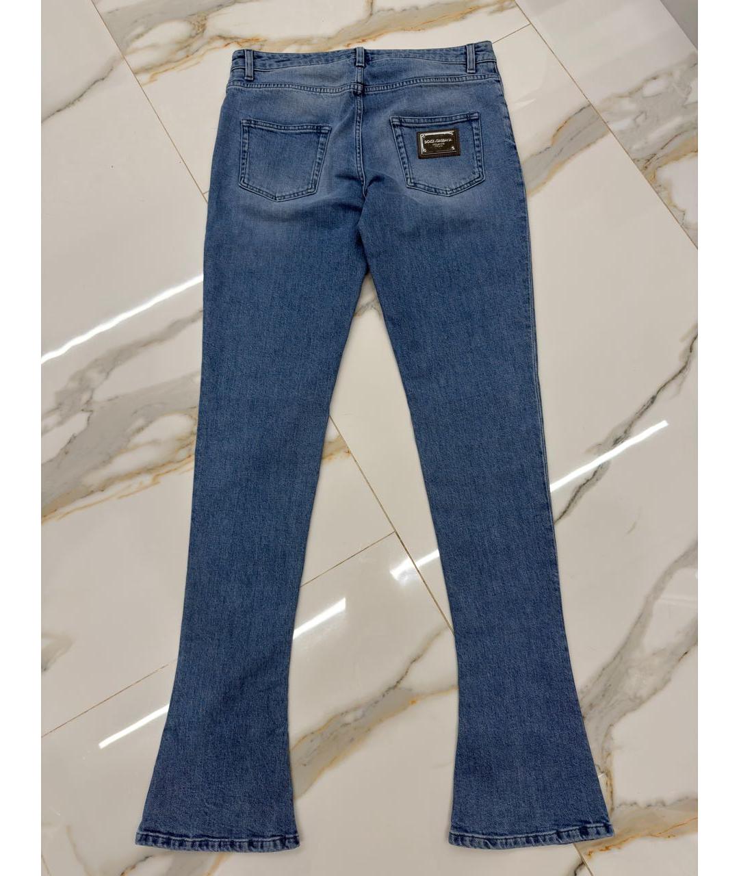DOLCE&GABBANA Голубые хлопковые джинсы клеш, фото 2
