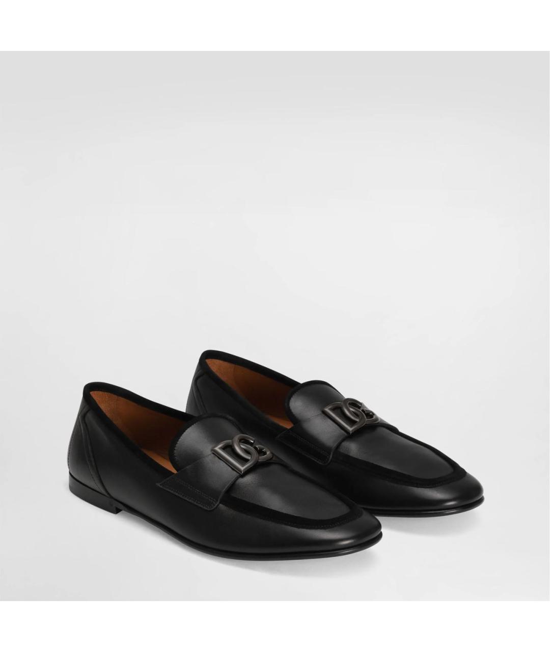 DOLCE&GABBANA Черные кожаные туфли, фото 2