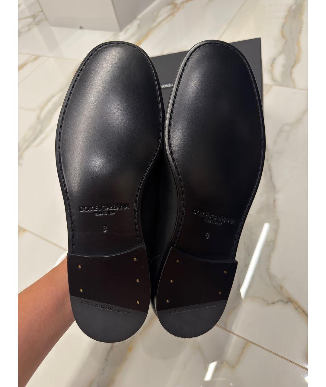 DOLCE&GABBANA Черные кожаные туфли, фото 7