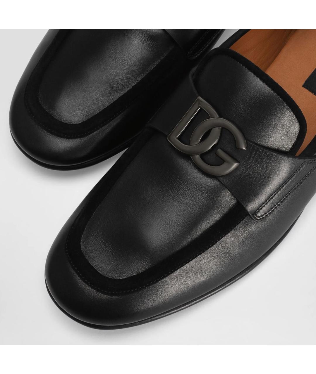 DOLCE&GABBANA Черные кожаные туфли, фото 3