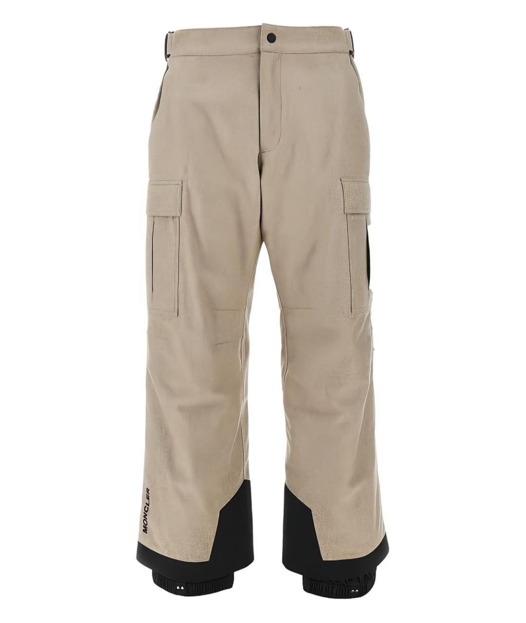 MONCLER GRENOBLE Бежевые повседневные брюки, фото 1