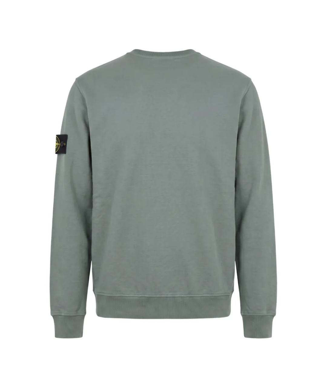 STONE ISLAND Зеленый хлопковый джемпер / свитер, фото 2