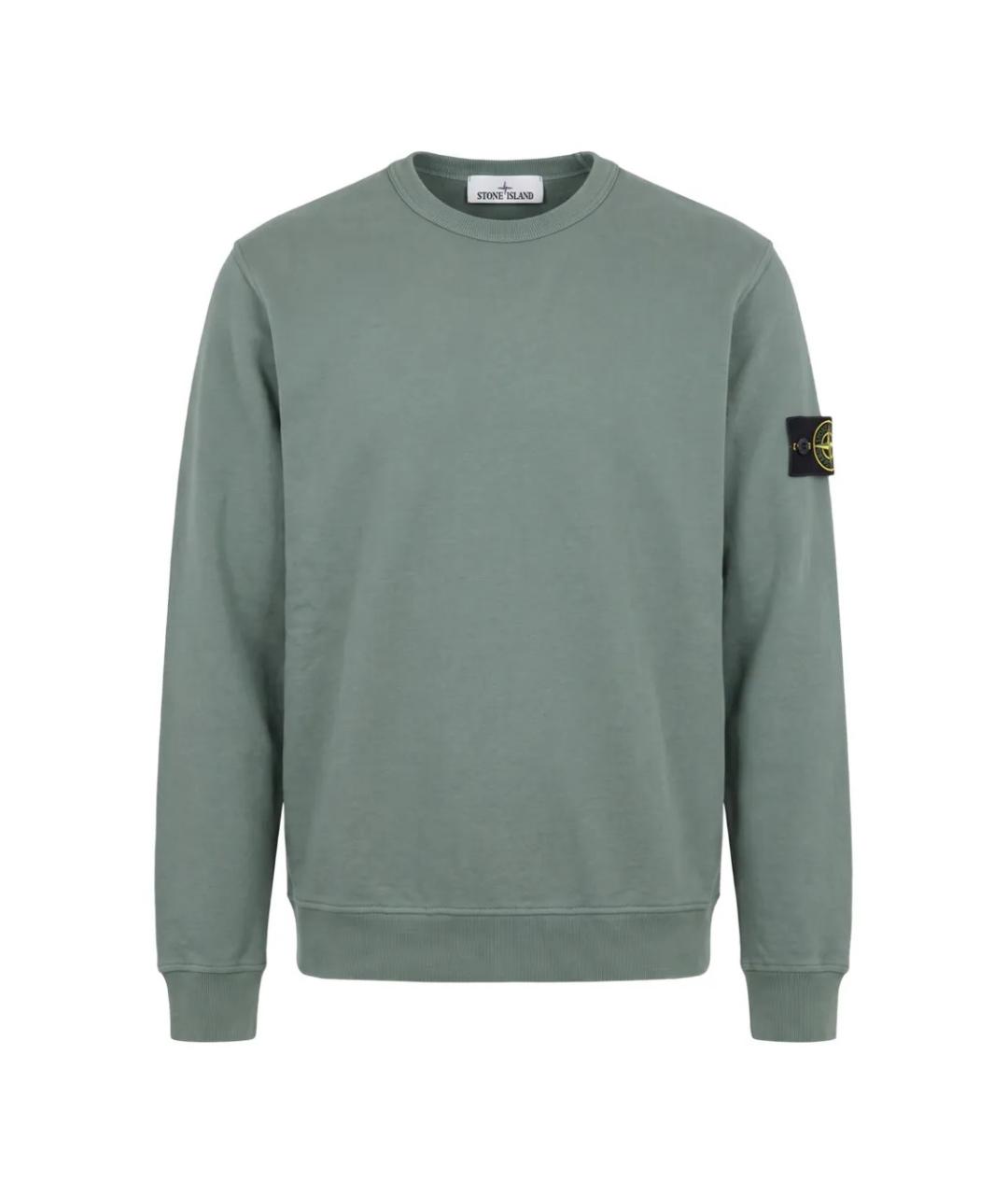 STONE ISLAND Зеленый хлопковый джемпер / свитер, фото 1